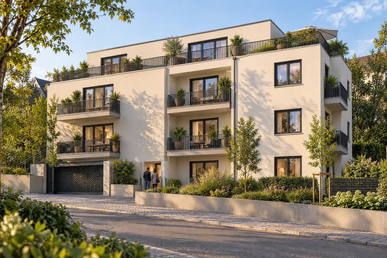 WIDO: Architekturvisualisierung des Wohnhauses in der Dolomitenstraße
